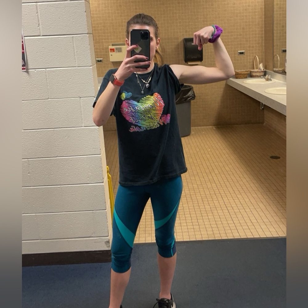 Nike green turquoise dri fit capris athletic leggings S